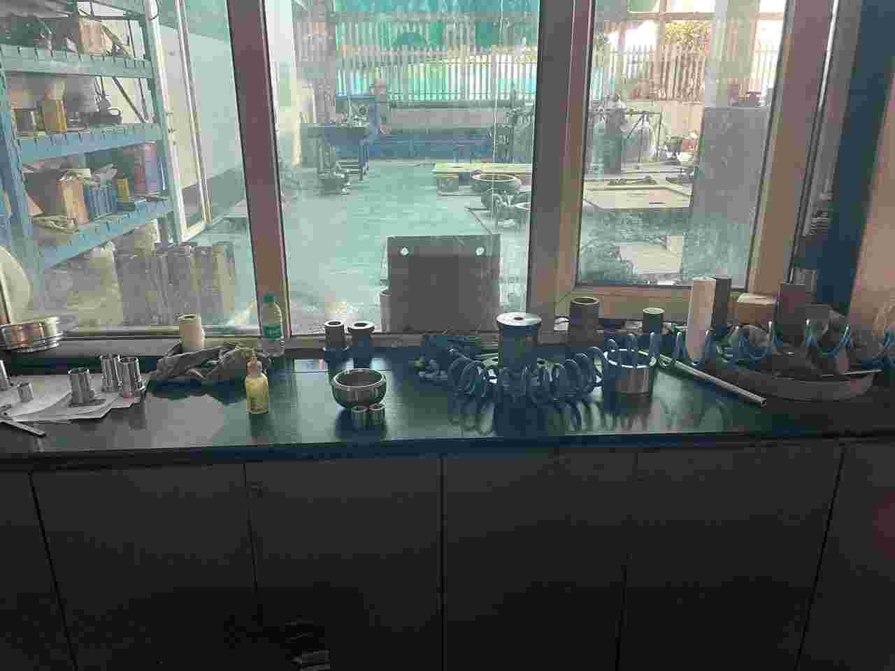 Machining of industrial components in progress