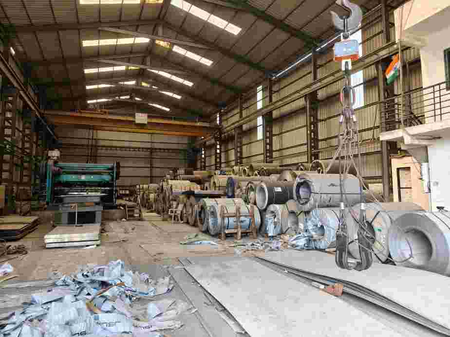 Finished pipe spools staged for dispatch