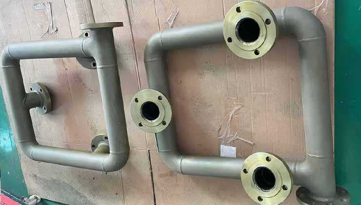 Prefabricated pipe spools ready for site