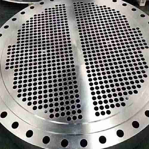 Machined and drilled tube sheet